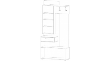 Секция с зеркалом Инфинити, Дуб Крафт/Белый