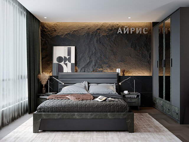 Кровать Люкс Айрис, Антрацит 