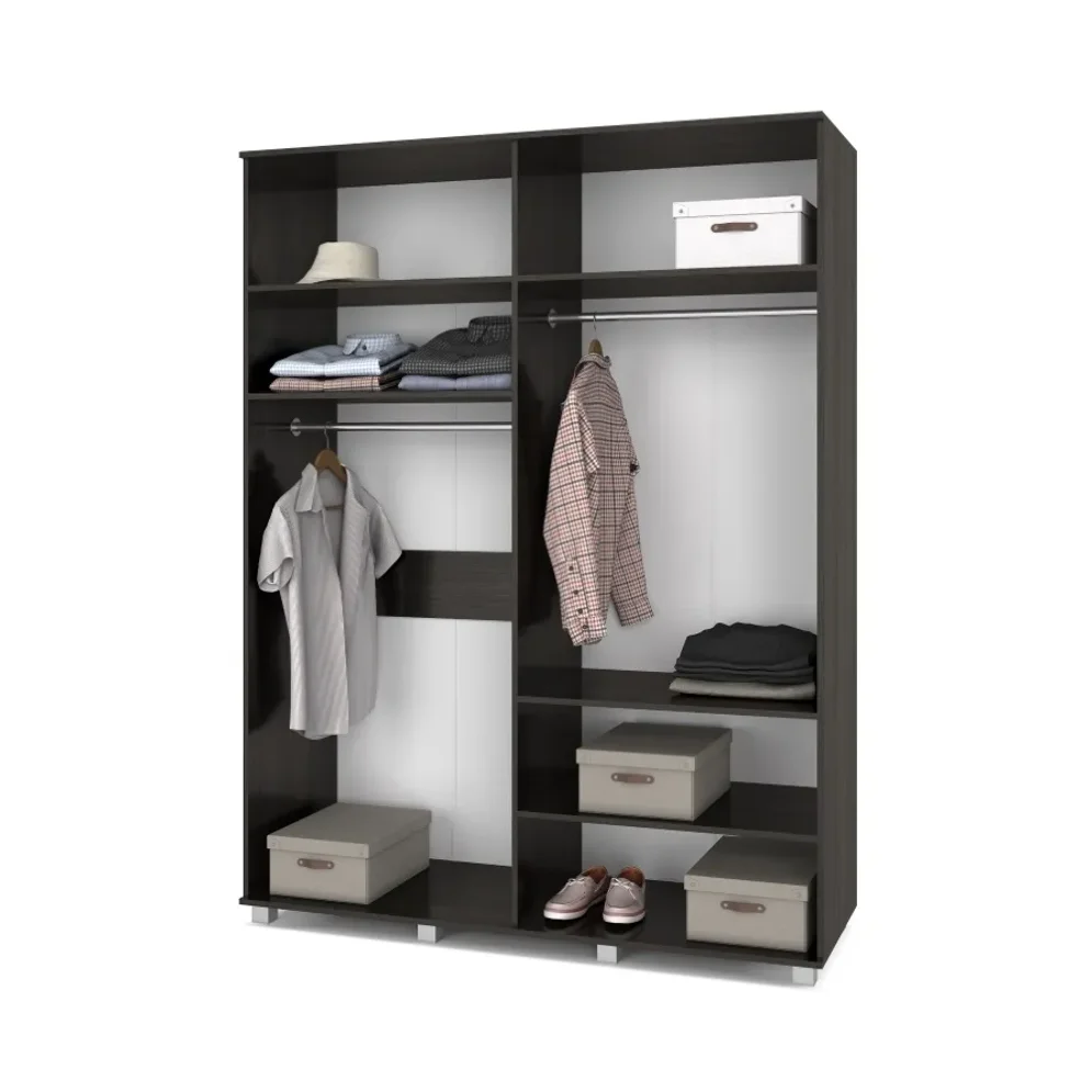  Шкаф четырехстворчатый с зеркалом В41 Виора, Венге/Млечный дуб 