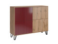 Комод Ливерпуль, вотан/бордо глянец 