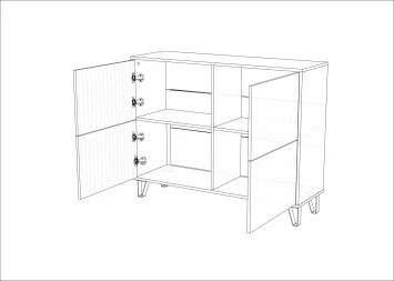 Комод Ливерпуль, вотан/бордо глянец