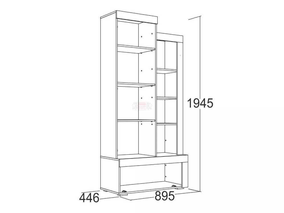 Шкаф комбинированный высокий 2 Ольга-19 