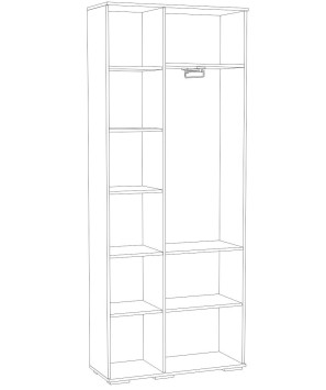 Шкаф комбинированный с зеркалом Ливорно ЛШ-9, дуб сонома