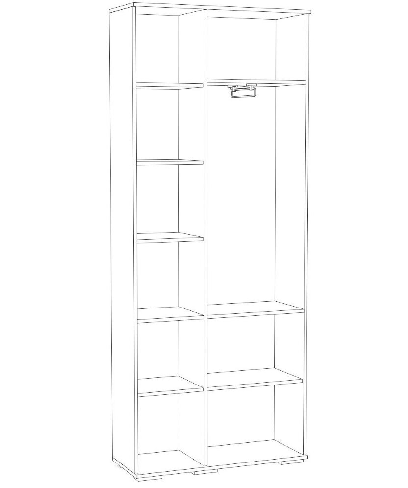 Шкаф комбинированный с зеркалом Ливорно ЛШ-9, дуб сонома 