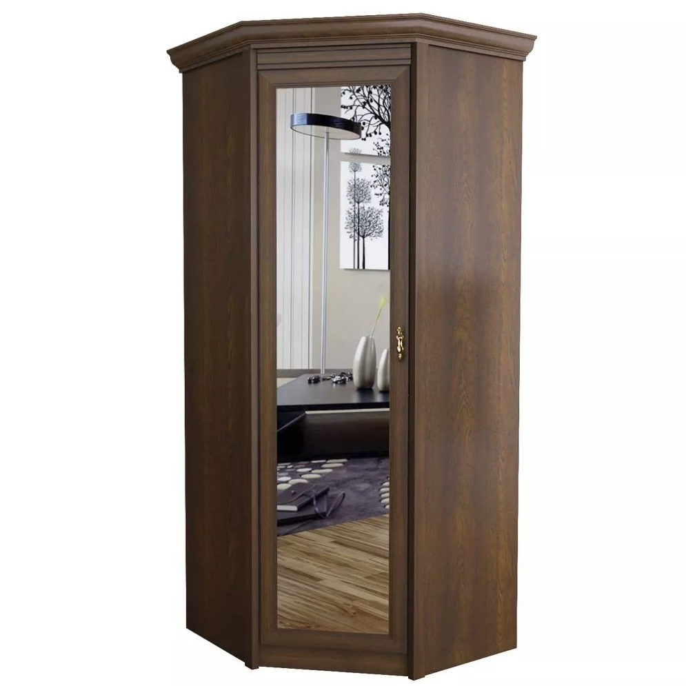 Шкаф угловой с зеркалом Флоренция, Дуб Оксфорд 