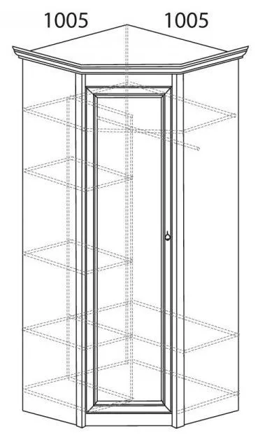 Шкаф угловой с зеркалом Флоренция, Дуб Оксфорд 