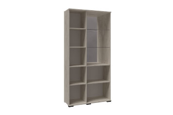 Шкаф с полками и витриной СШ-2  София, Дуб крафт белый