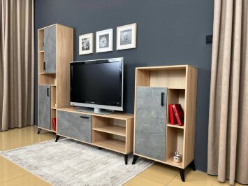 Гостиная Oskar Trio Дуб сонома/Каспий Темный