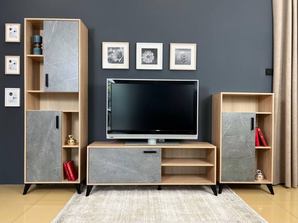 Гостиная Oskar Trio Дуб сонома/Каспий Темный 