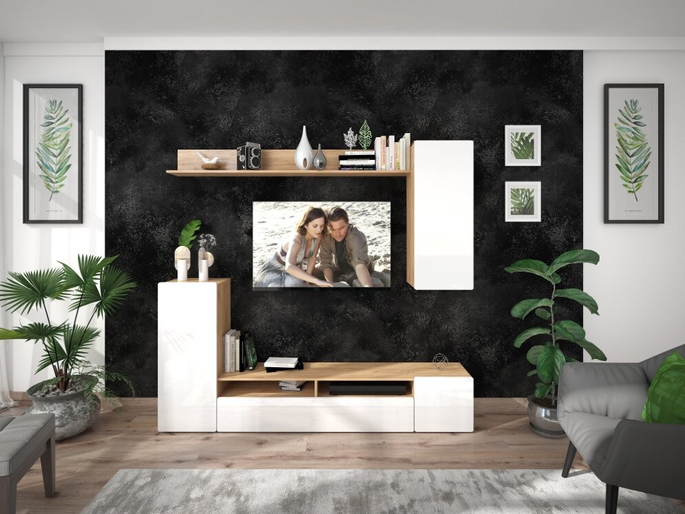 Гостиная Альфа, белый глянец 