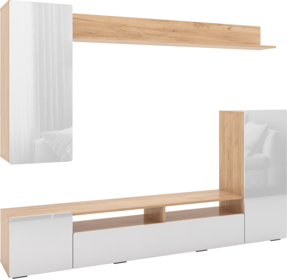 Гостиная Альфа, белый глянец 