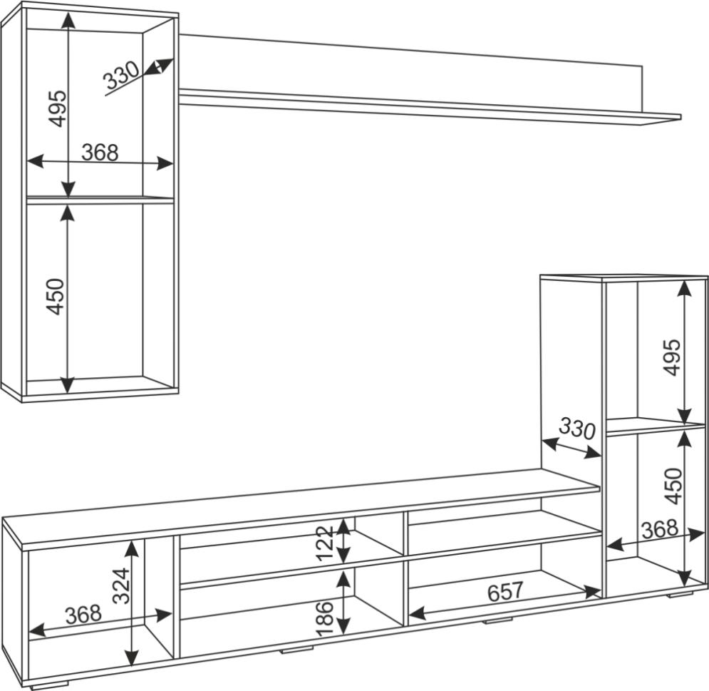 Гостиная Альфа, белый глянец 