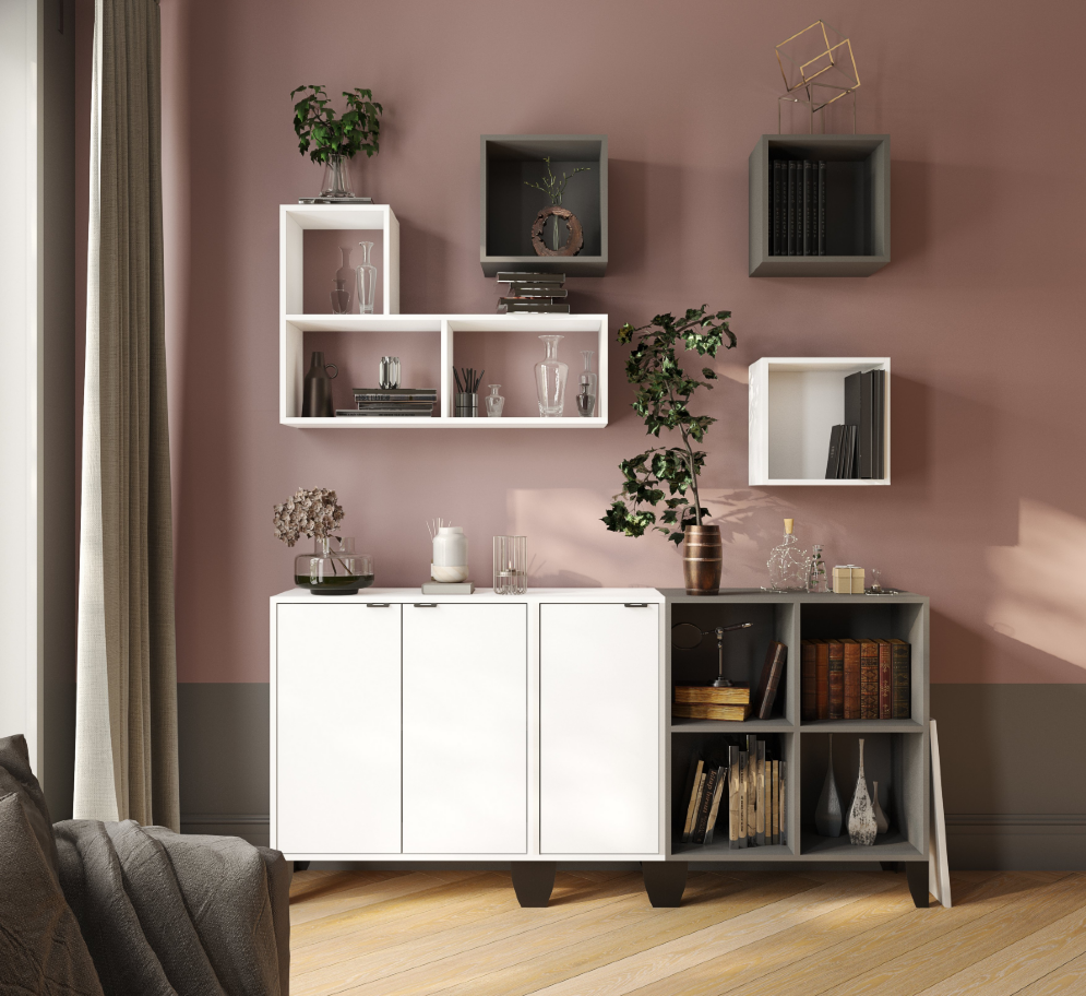 Стеллаж открытый ГС-1, Графит серый 