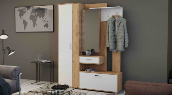 Шкаф угловой Инфинити, Дуб Крафт/Белый