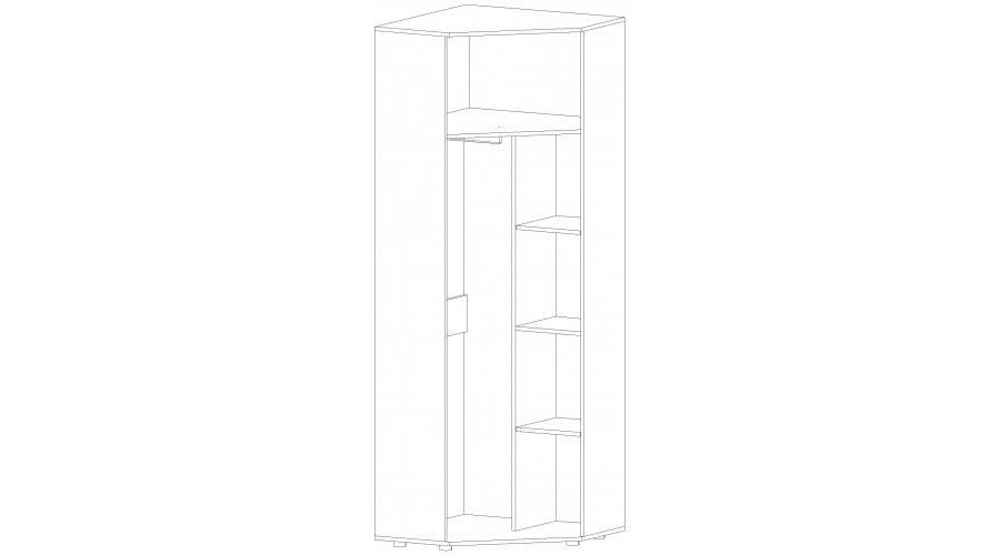 Шкаф угловой Инфинити, Дуб Крафт/Белый 