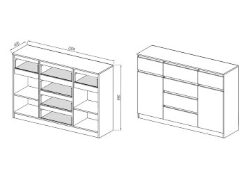 Комод Мори МК 1200.4 графит