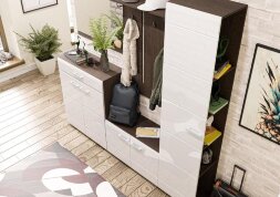 Пенал для прихожей Вегас, венге/белый глянец