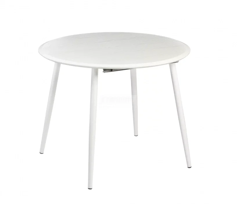 Стол круглый раздвижной Сканди 1050 опоры белые 