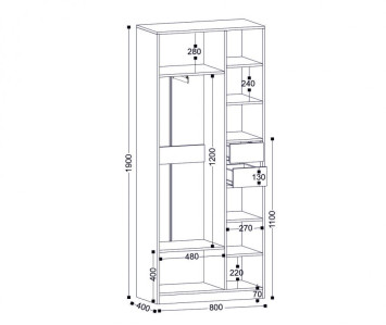 Шкаф двустворчатый Стефани