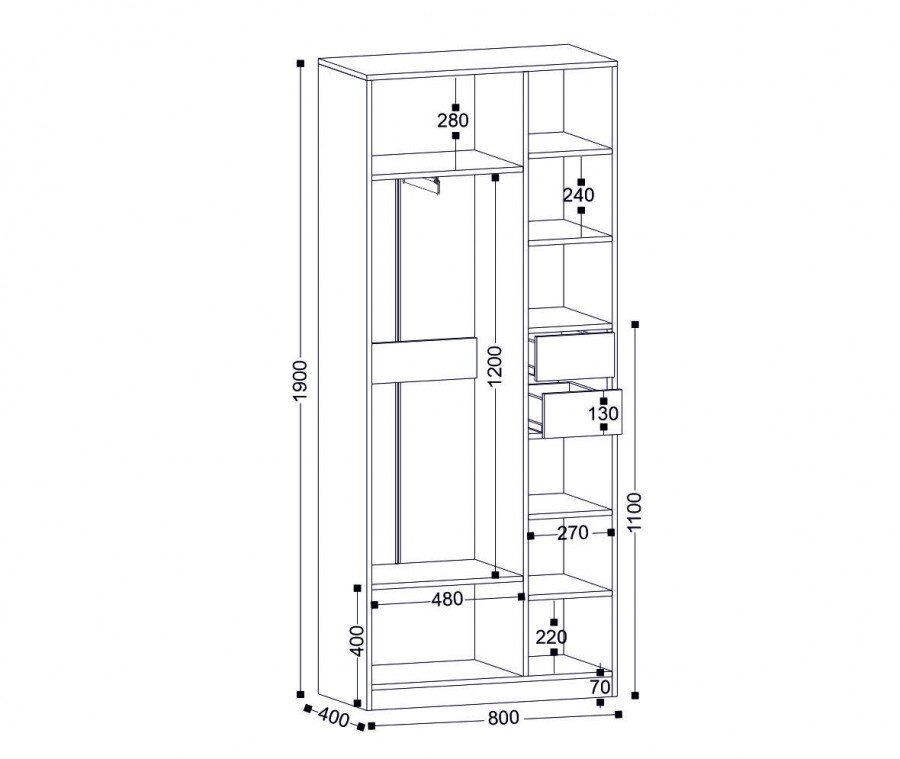 Шкаф двустворчатый Стефани 