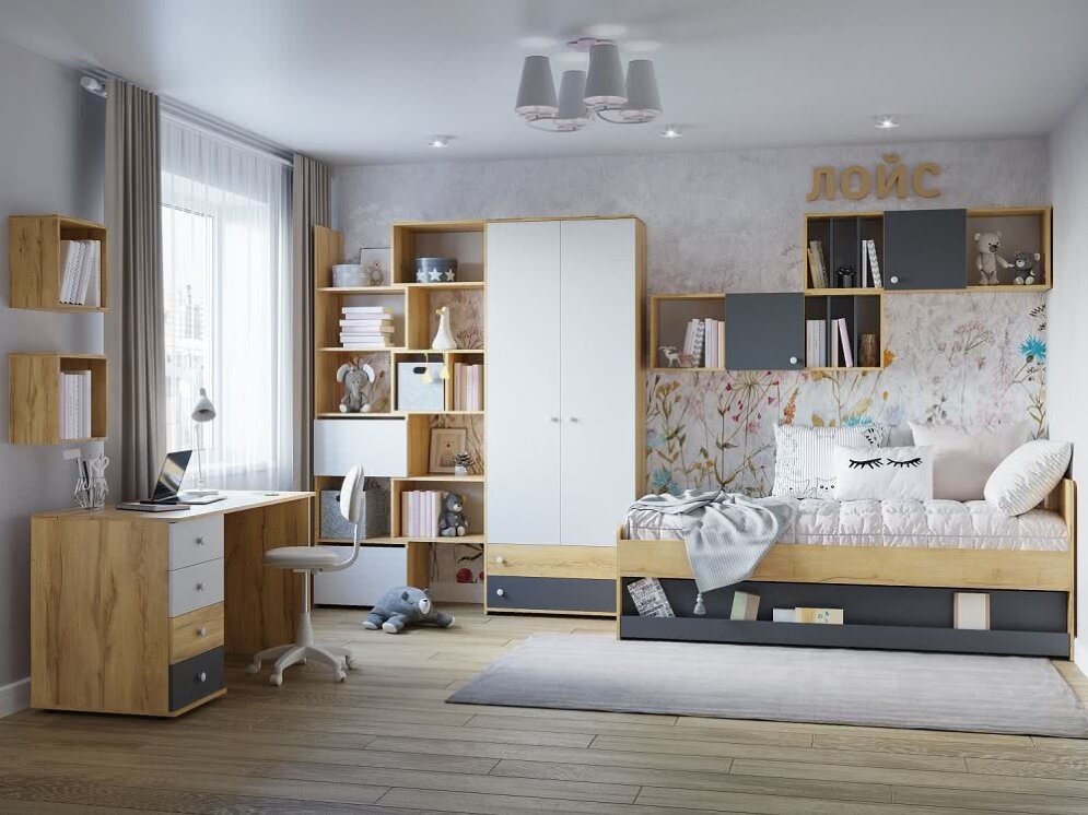 Шкаф для белья Лойс 83 (фасад белый) 