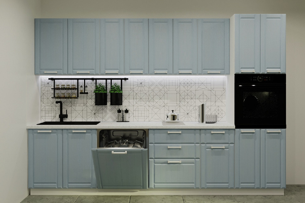 Кухонный гарнитур РоялВуд Голубой Прованс 2, 3000 ммм (арт. 20Р) 