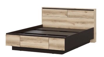 Кровать Берген с полками в изголовье и ящиком