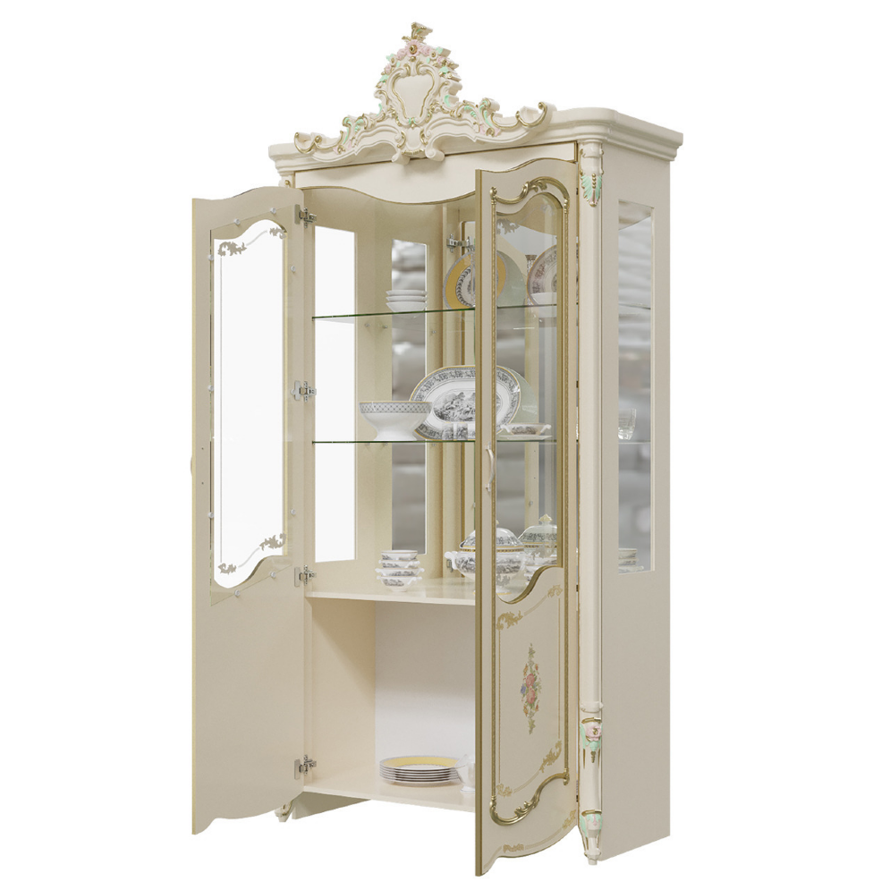 Витрина двухдверная Шейх, Слоновая кость 