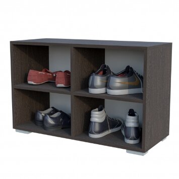 Обувница Вегас, венге/белый глянец