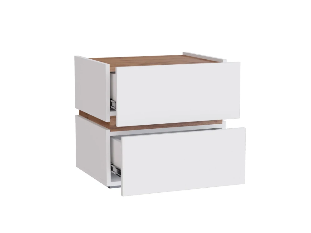 Тумба прикроватная Аркон, Белый / Дуб вотан 