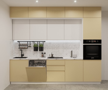 Кухонный гарнитур Лайн Стамбул/Тальк, 3000 мм (арт. 52)