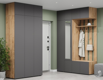 Шкаф-пенал Челси, Дуб золотистый / Графит