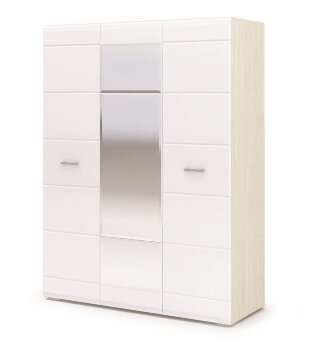 Шкаф 3х створчатый Симба, белый глянец