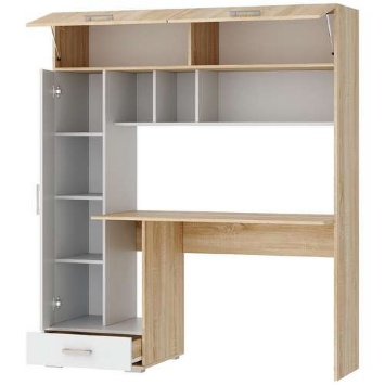 Стол ПКС-1, Сонома-Белый глянец