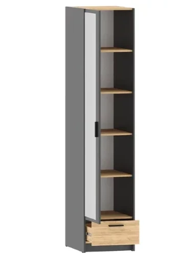 Шкаф для одежды Оттавия НМ 011.20 (фасад с зеркалом), Антрацит 