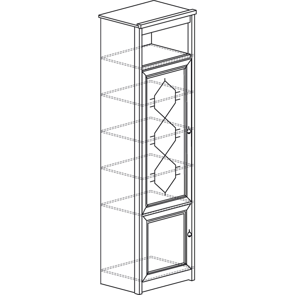 Шкаф пенал для посуды Флоренция, Дуб Оксфорд 