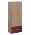Шкаф двухстворчатый с ящиками Ливерпуль, вотан/бордо глянец 