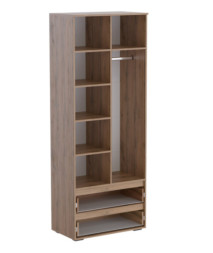 Шкаф двухстворчатый с ящиками Ливерпуль, вотан/бордо глянец