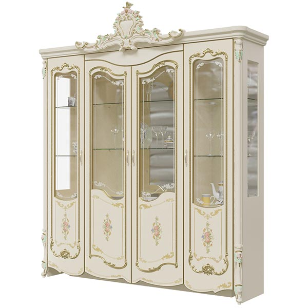 Витрина четырехдверная Шейх, Слоновая кость 