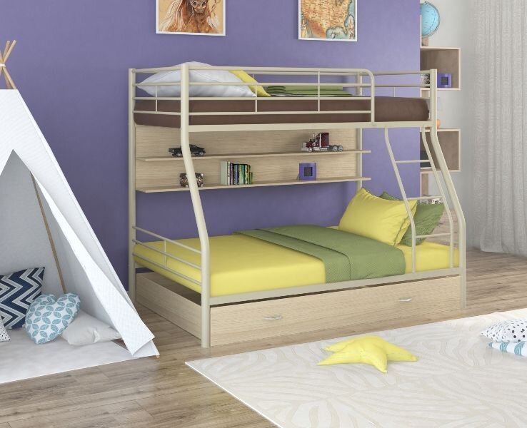 Кровать двухъярусная Гранада-2ПЯ (с полкой и ящиком) 