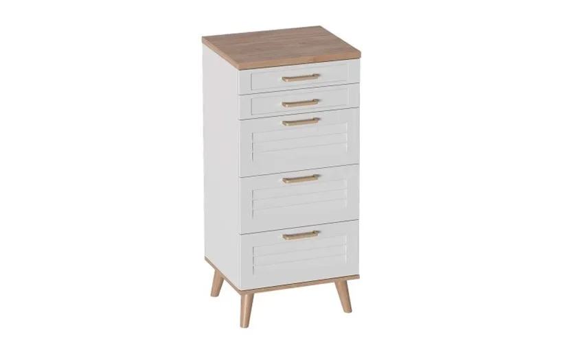 Комод 5 ящиков Гавана, Белый 