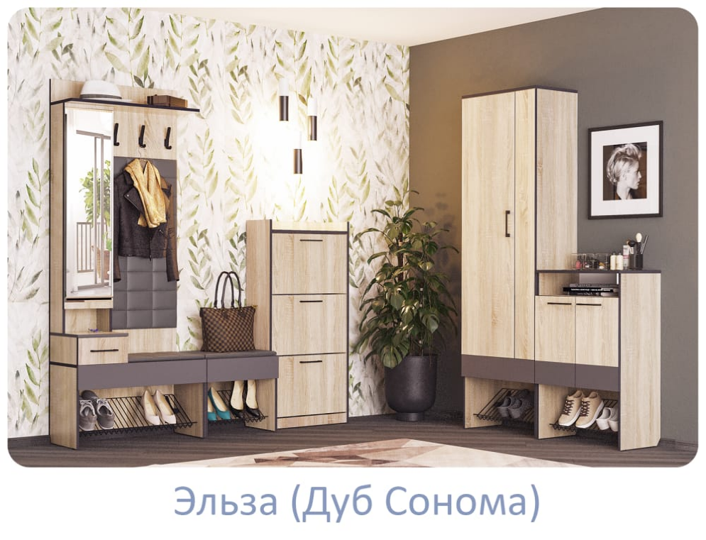 Шкаф обувной Эльза, дуб Сонома 