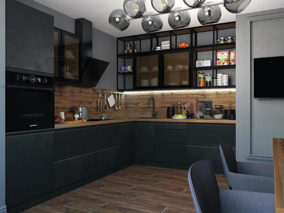 Кухня Бронкс кварц бетон 1800 