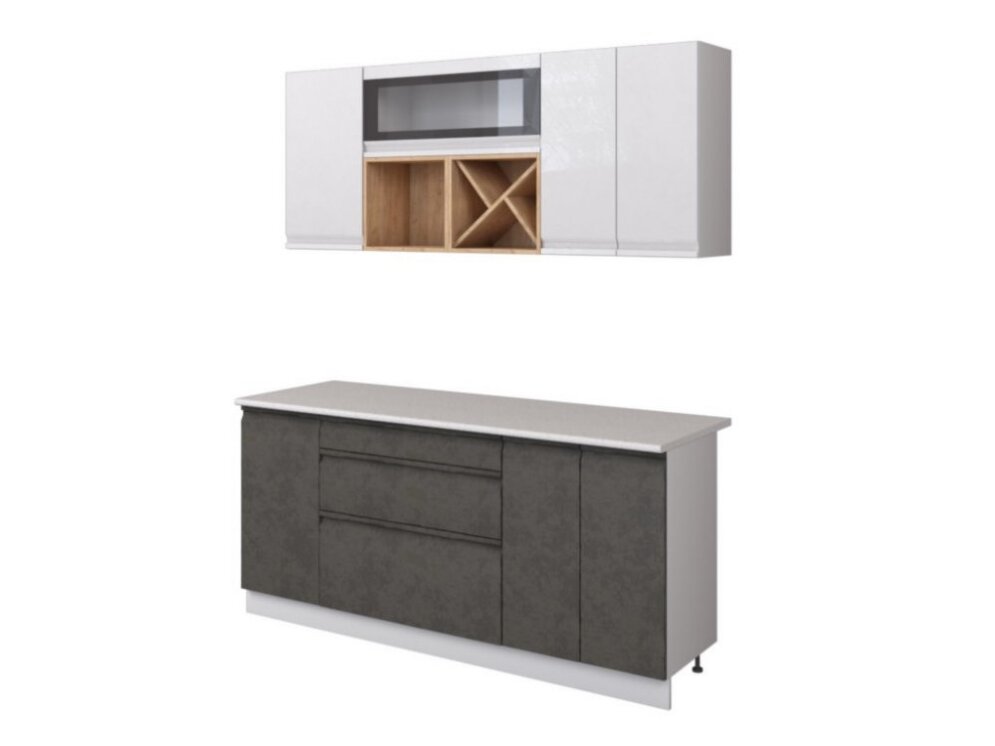 Кухня Бронкс кварц бетон 1800 