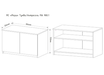 Тумба-антресоль Мори МА 900.1 графит