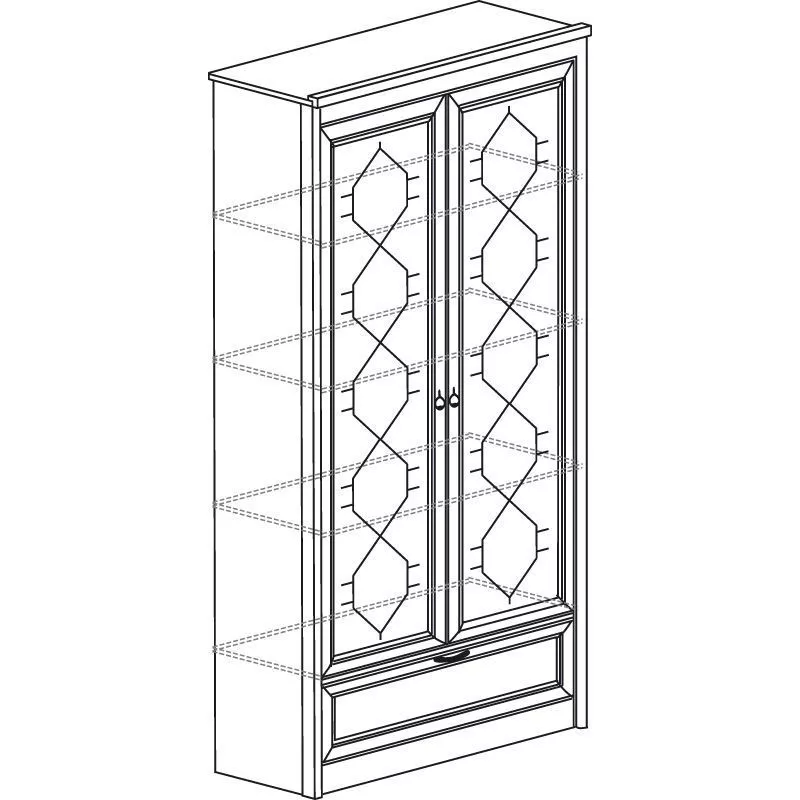 Шкаф для книг Флоренция, Дуб Оксфорд 