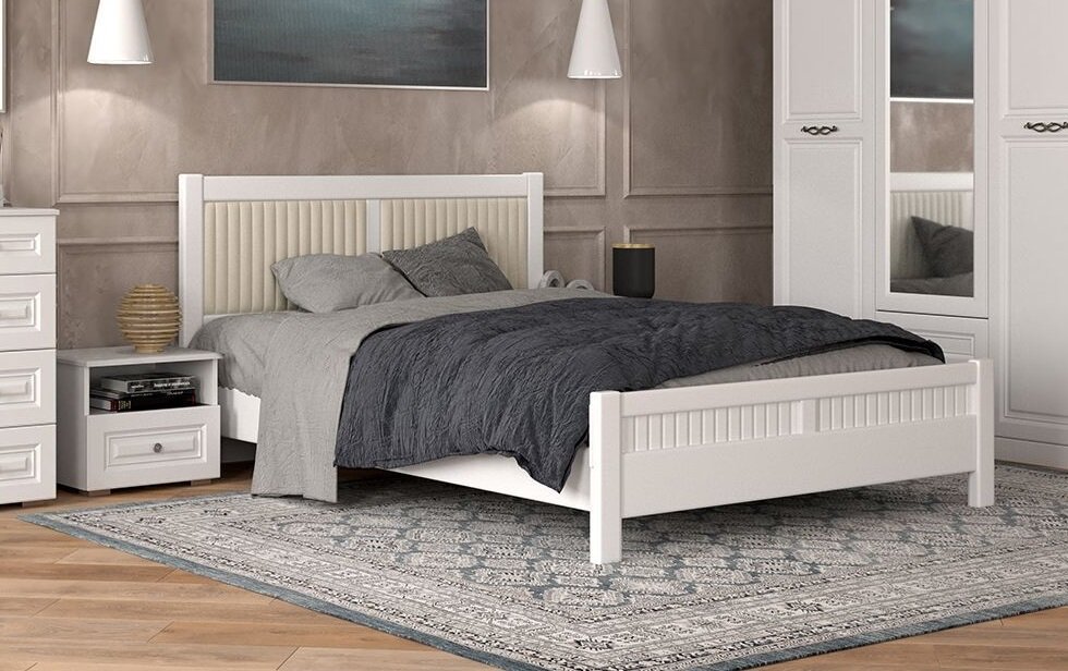 Кровать из массива Фрида, белый 