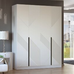 Шкаф Палермо 4-х створчатый, Беж матовый 