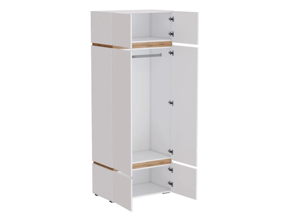 Шкаф двустворчатый Аркон, Белый / Дуб вотан 