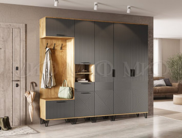 Пенал закрытый Флэш, Графит/Дуб Крафт